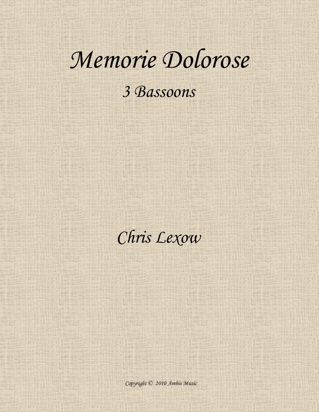 Memorie Dolorose Memorie Dolorose